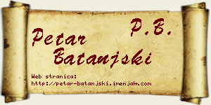 Petar Batanjski vizit kartica